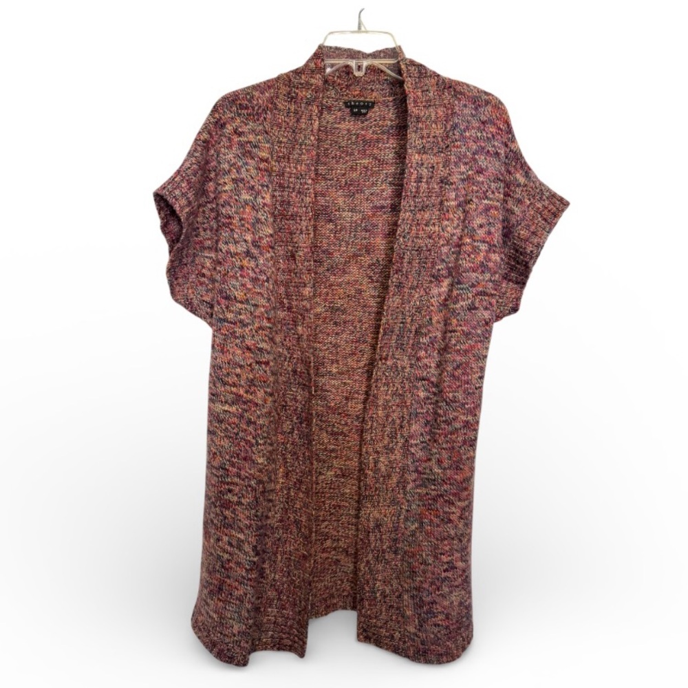 Theory Women's Multicolor Short Sleeve Wool Cashmere Sweater Small